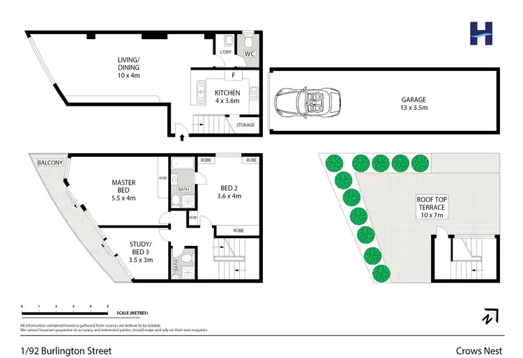 Floorplan of Homely townhouse listing, 1/92 Burlington Street, Crows Nest NSW 2065