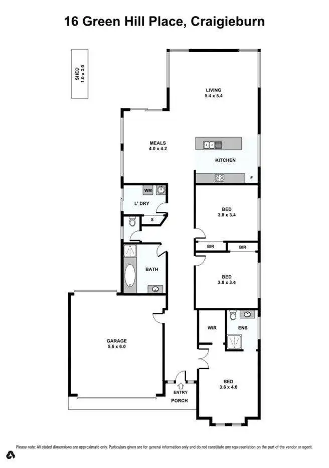Floorplan of Homely house listing, 16 Greenhill Place, Craigieburn VIC 3064