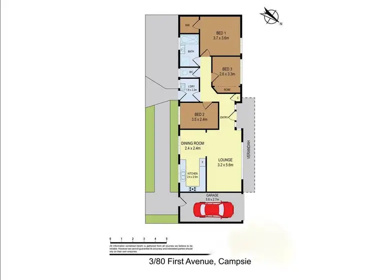 Floorplan of Homely villa listing, 3/80 First Avenue, Belfield NSW 2191
