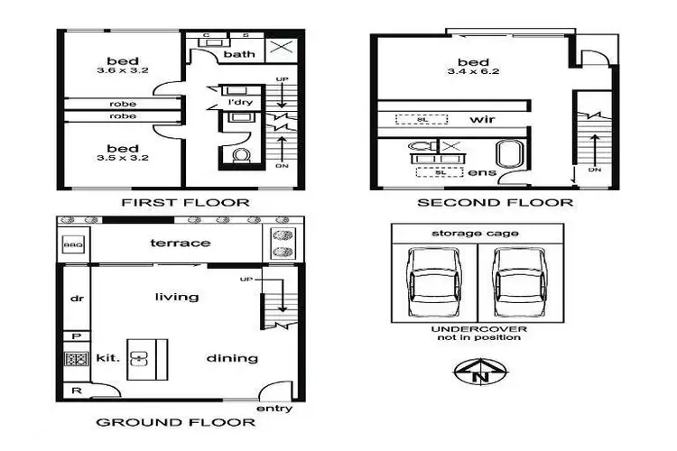 Floorplan of Homely townhouse listing, 3/241 Napier Street, Fitzroy VIC 3065