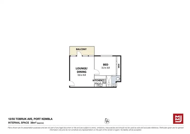 Floorplan of Homely unit listing, 12/55 Tobruk Avenue, Port Kembla NSW 2505