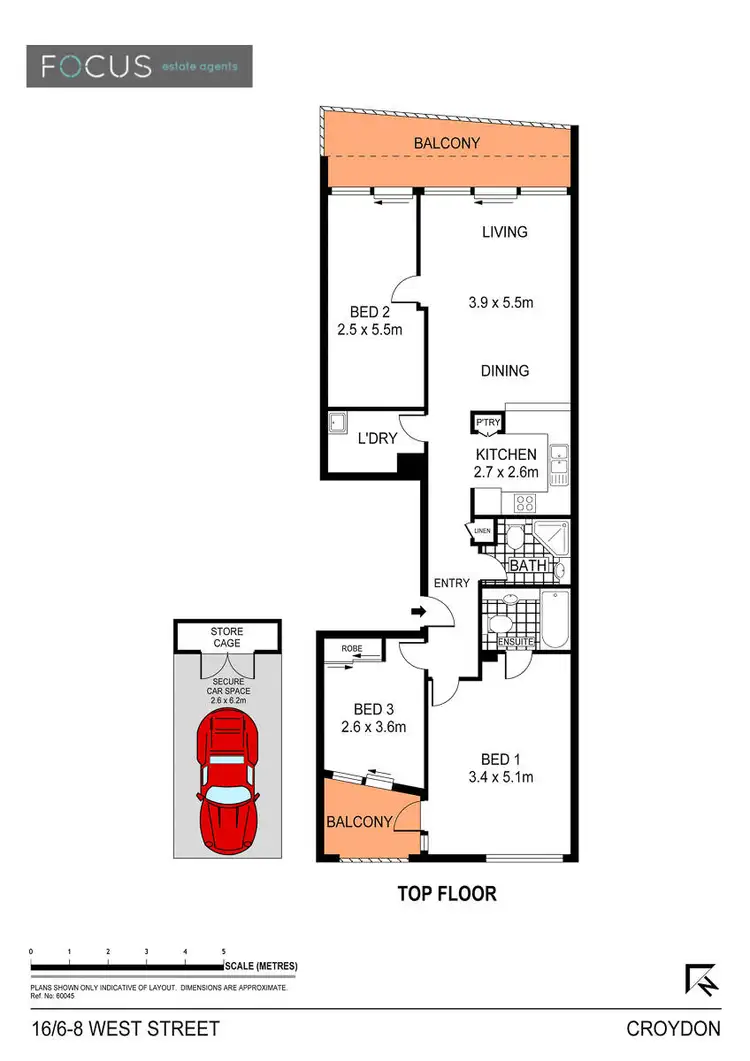 Floorplan of Homely apartment listing, 16/6-8 West Street, Croydon NSW 2132