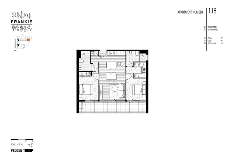 Floorplan of Homely apartment listing, 118/125 Francis Street, Yarraville VIC 3013