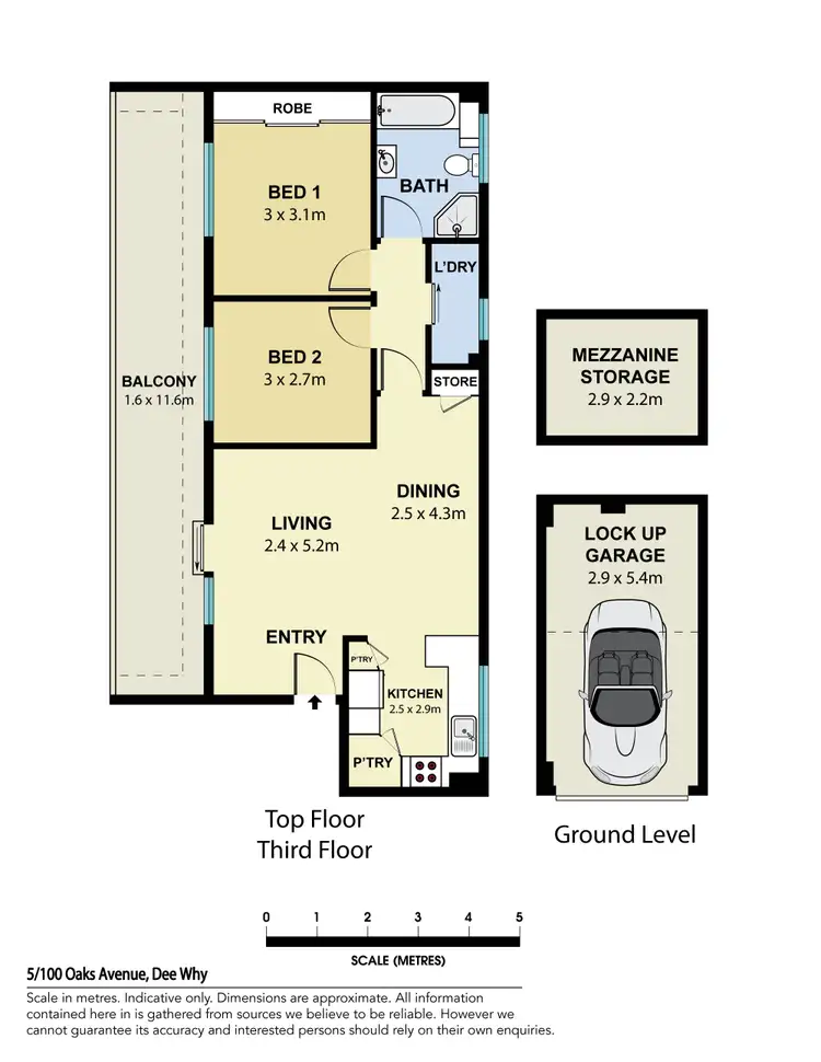 Floorplan of Homely apartment listing, 5/100 Oaks Ave, Dee Why NSW 2099
