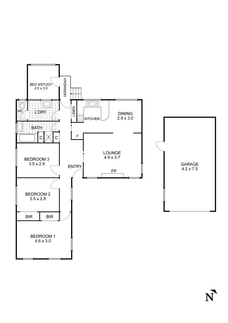 Floorplan of Homely house listing, 4 Snell Street, Golden Square VIC 3555