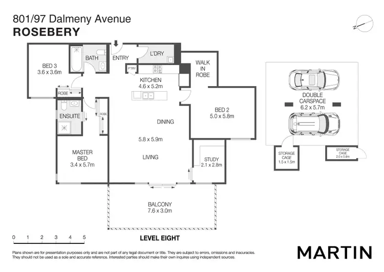 Floorplan of Homely apartment listing, 801/97 Dalmeny Avenue, Rosebery NSW 2018