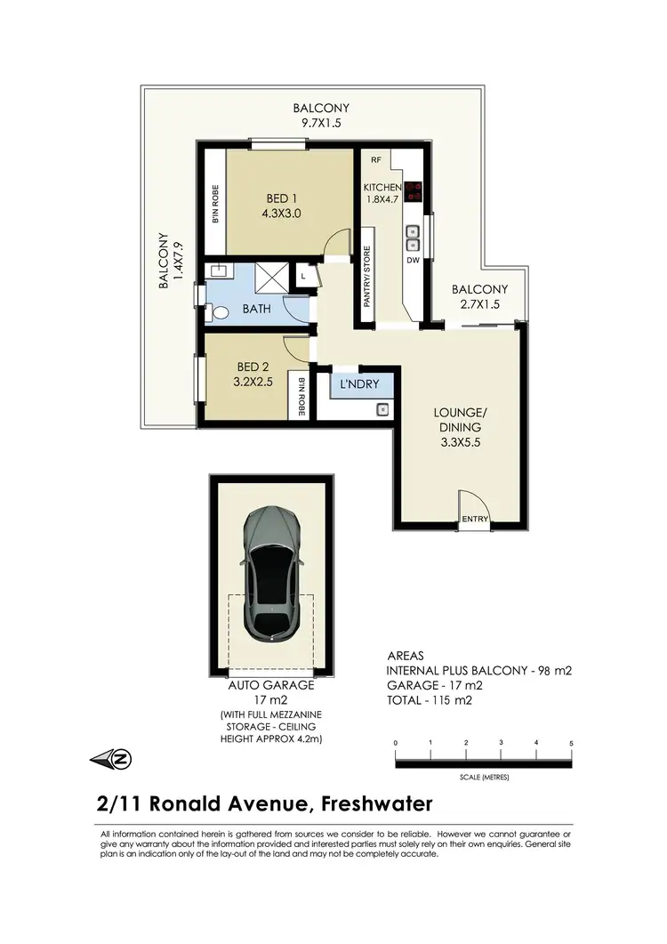 Floorplan of Homely apartment listing, 2/11 Ronald Avenue, Freshwater NSW 2096