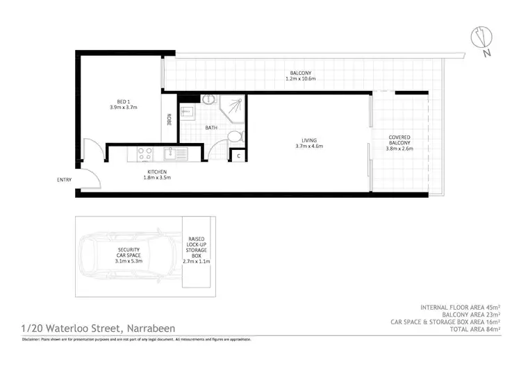 Floorplan of Homely apartment listing, 1/20 Waterloo Street, Narrabeen NSW 2101