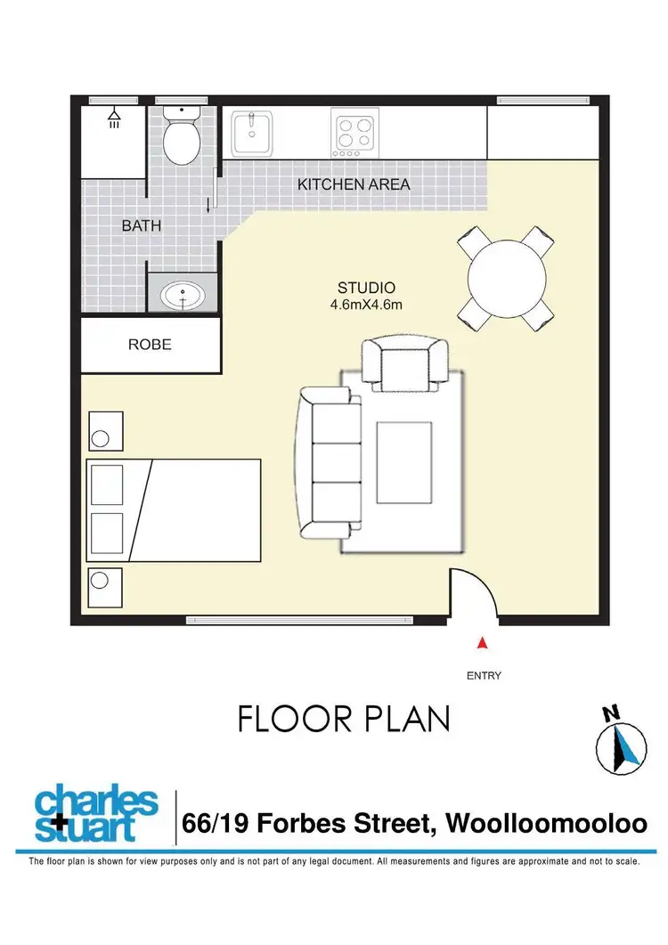 Floorplan of Homely studio listing, 66/19-23 Forbes Street, Woolloomooloo NSW 2011