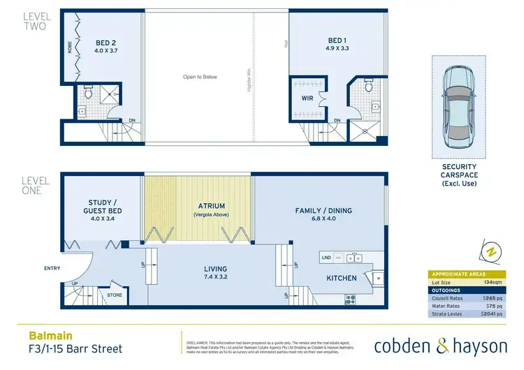 Floorplan of Homely apartment listing, F3/1-15 Barr Street, Balmain NSW 2041