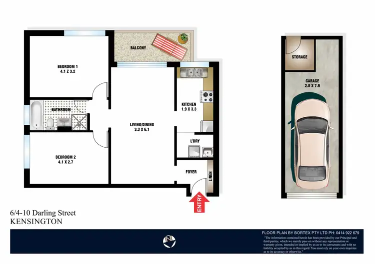 Floorplan of Homely apartment listing, 6/4-10 Darling Street, Kensington NSW 2033