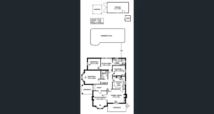 Floorplan of Homely house listing, 61 Ferguson Avenue, Myrtle Bank SA 5064