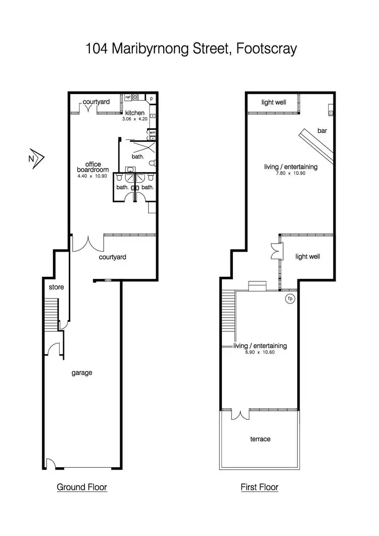 Floorplan of Homely townhouse listing, 104 Maribyrnong Street, Footscray VIC 3011