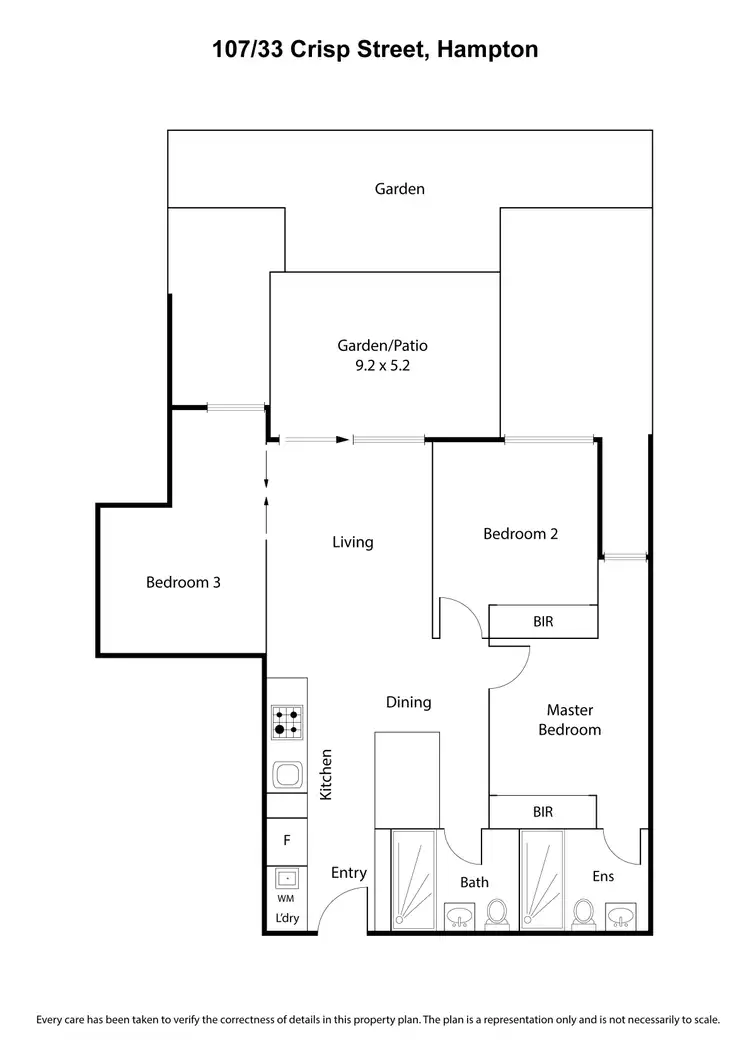 Floorplan of Homely apartment listing, 107/33 Crisp Street, Hampton VIC 3188