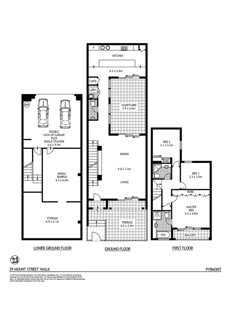 Floorplan of Homely terrace listing, 29 Mount Street Walk, Pyrmont NSW 2009