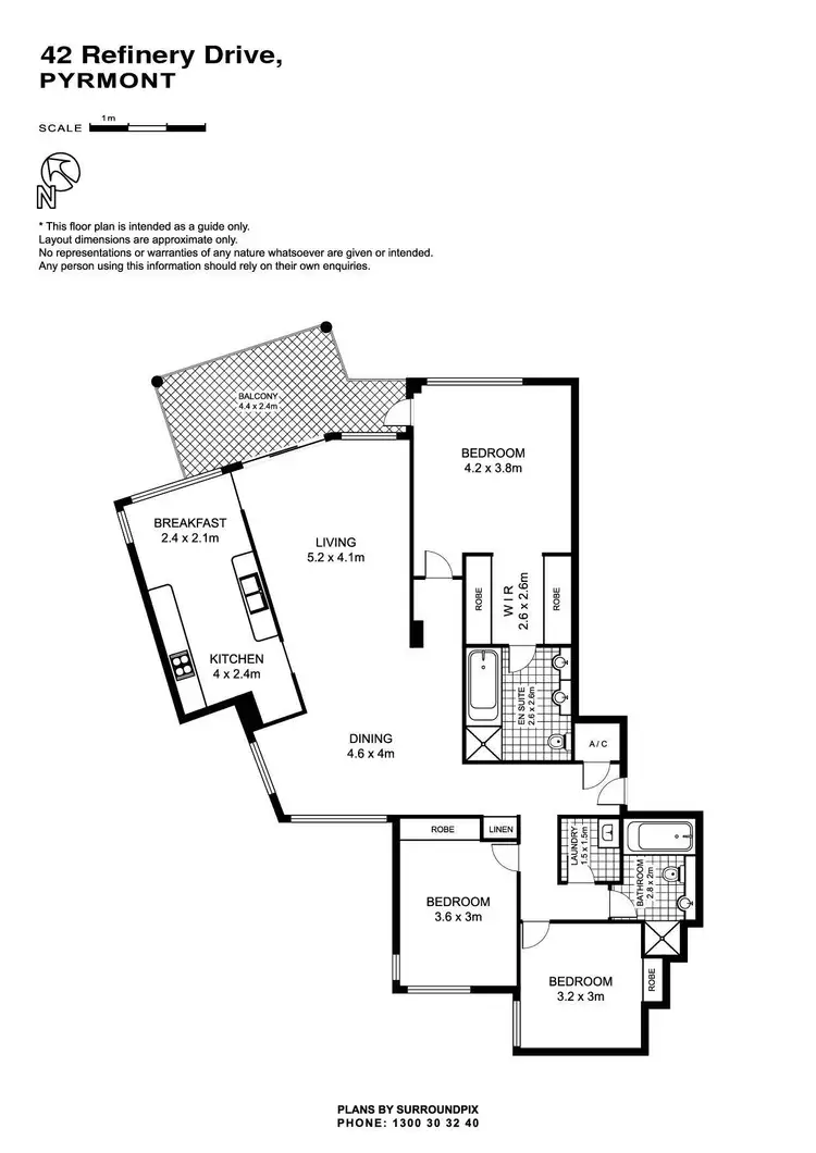 Floorplan of Homely apartment listing, 203/42 Refinery Drive, Pyrmont NSW 2009