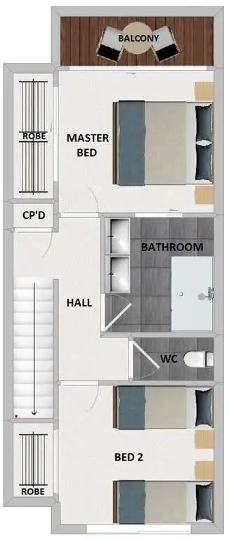 Floorplan of Homely townhouse listing, 34/16 Crescent Avenue, Mermaid Beach QLD 4218