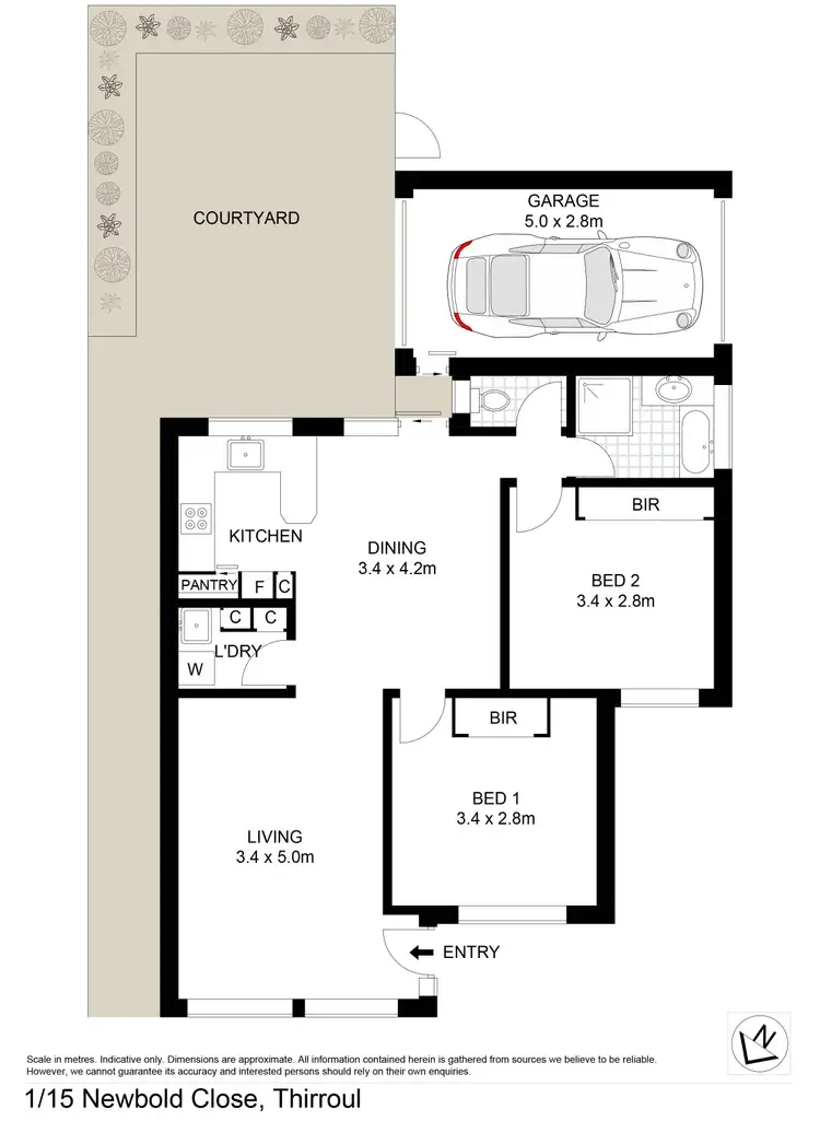 Floorplan of Homely villa listing, 1/15 Newbold Close, Thirroul NSW 2515