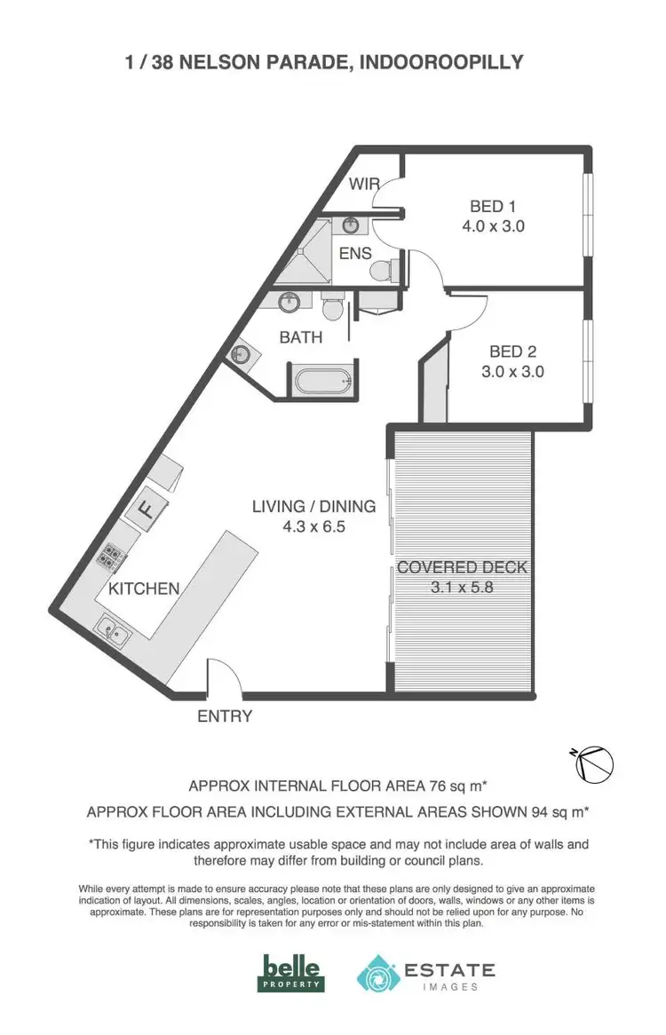Floorplan of Homely unit listing, 1/38 Nelson Parade, Indooroopilly QLD 4068
