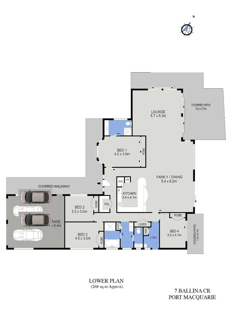 Floorplan of Homely house listing, 7 Ballina Crescent, Port Macquarie NSW 2444