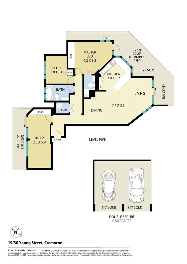 Floorplan of Homely apartment listing, 19/30 Young Street, Cremorne NSW 2090