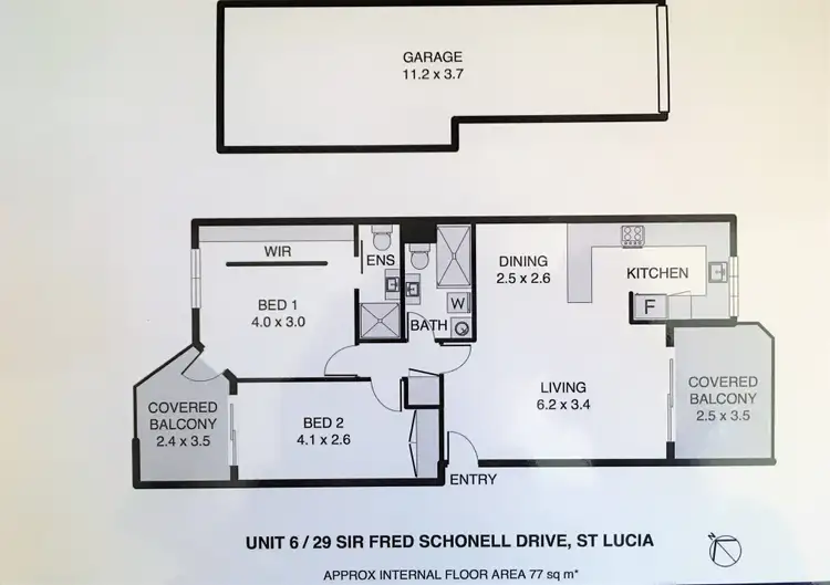 Floorplan of Homely unit listing, 6/29 Sir Fred Schonell Drive, St Lucia QLD 4067