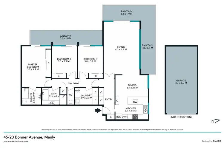Floorplan of Homely apartment listing, 45/20 Bonner Avenue, Manly NSW 2095