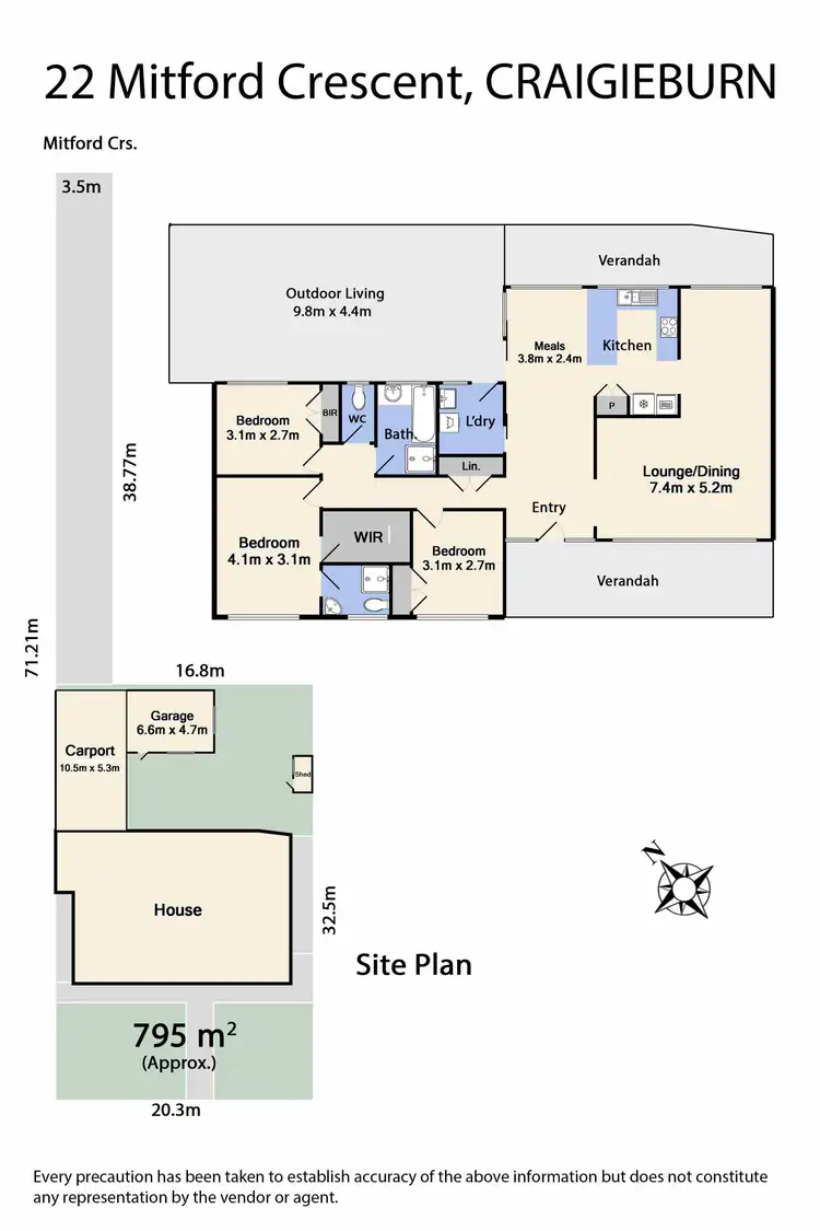 Floorplan of Homely house listing, 22 Mitford Crescent, Craigieburn VIC 3064