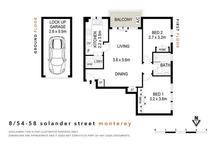 Floorplan of Homely unit listing, 8/54-58 Solander Street, Monterey NSW 2217