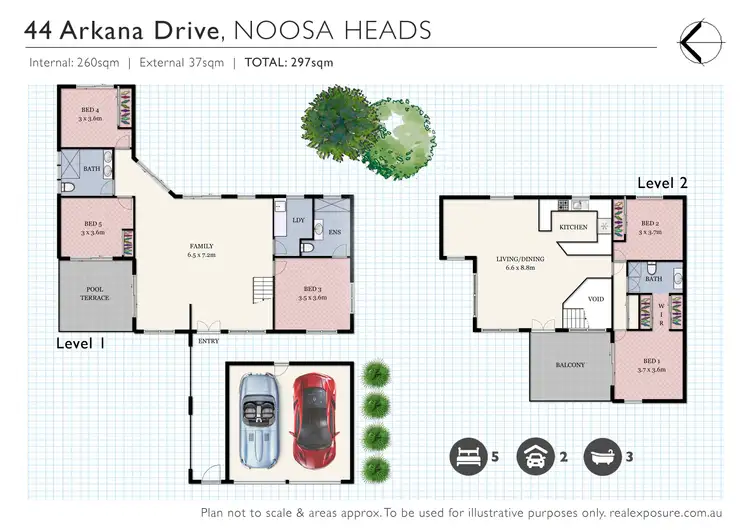 Floorplan of Homely house listing, 44 Arkana Drive, Noosa Heads QLD 4567