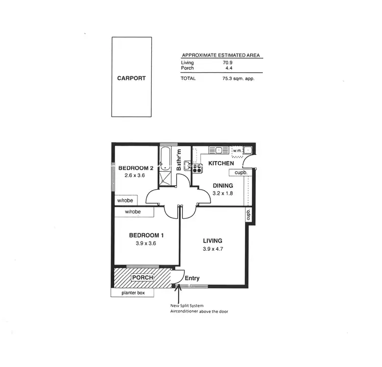 Floorplan of Homely unit listing, 10/8 Overbury Drive, Clarence Park SA 5034
