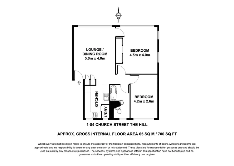 Floorplan of Homely apartment listing, 1/84 Church Street, The Hill NSW 2300