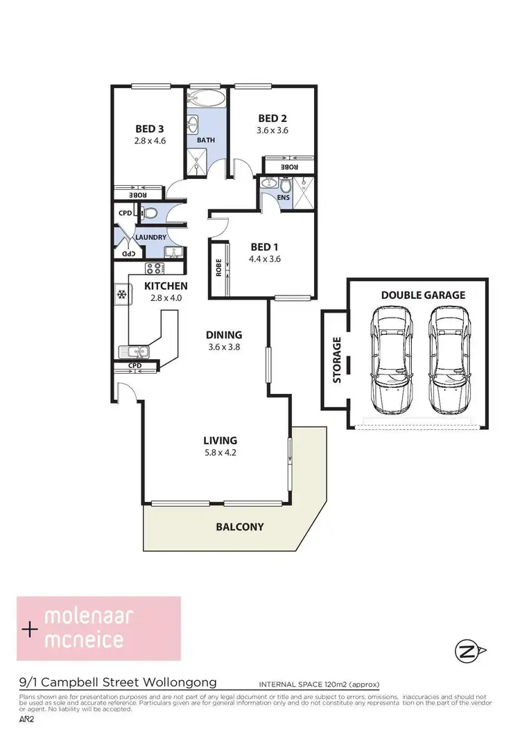 Floorplan of Homely unit listing, 9/1 Campbell Street, Wollongong NSW 2500