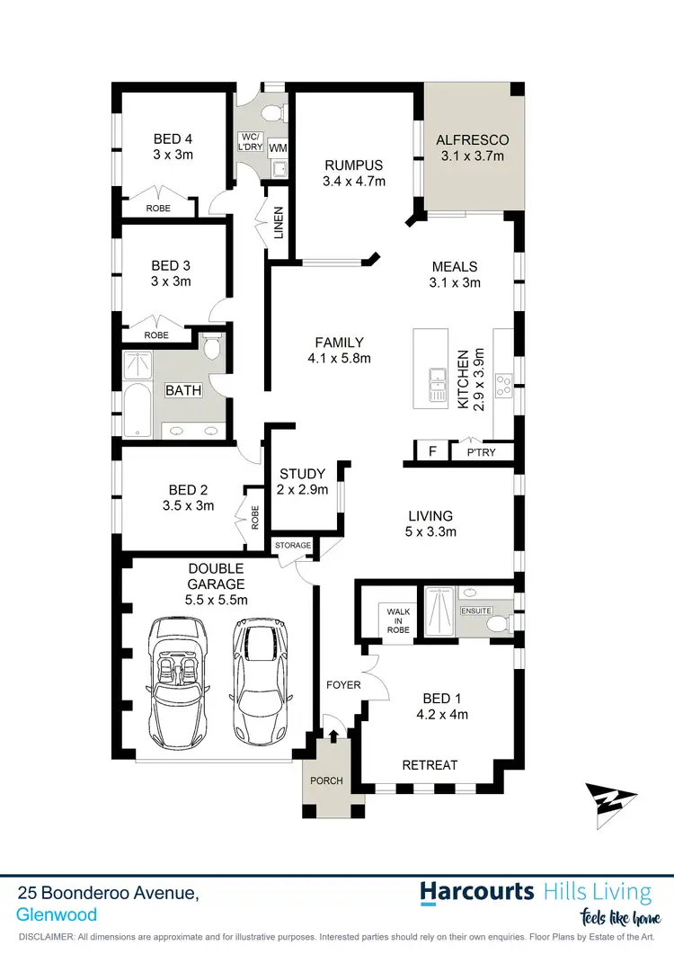 Floorplan of Homely house listing, 25 Boonderoo Avenue, Glenwood NSW 2768