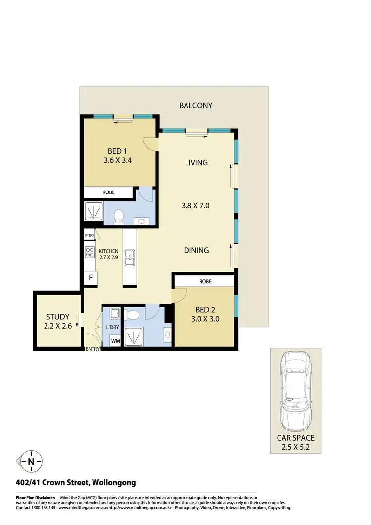 Floorplan of Homely apartment listing, 402/41 Crown Street, Wollongong NSW 2500