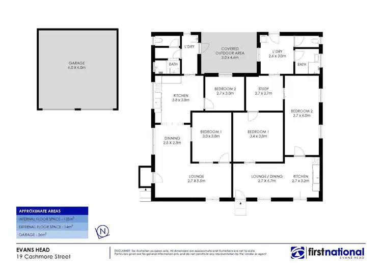 Floorplan of Homely house listing, 19 Cashmore Street, Evans Head NSW 2473