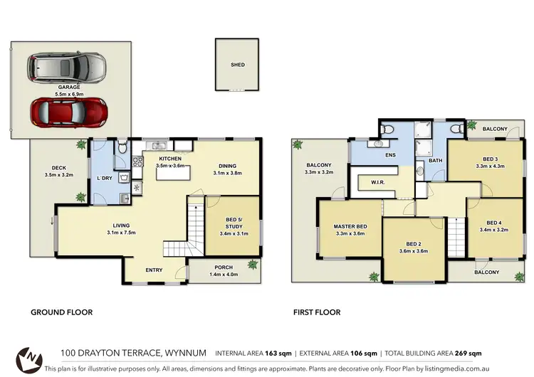 Floorplan of Homely house listing, 100 Drayton Terrace, Wynnum QLD 4178