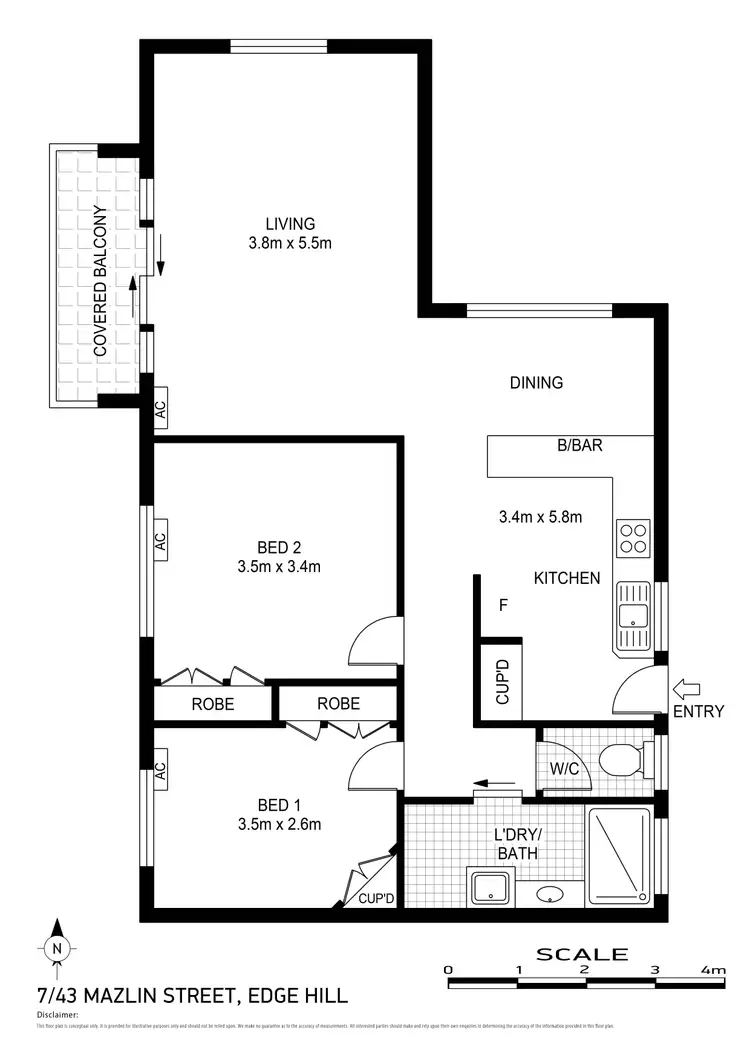 Floorplan of Homely unit listing, 7/43 Mazlin Street, Edge Hill QLD 4870