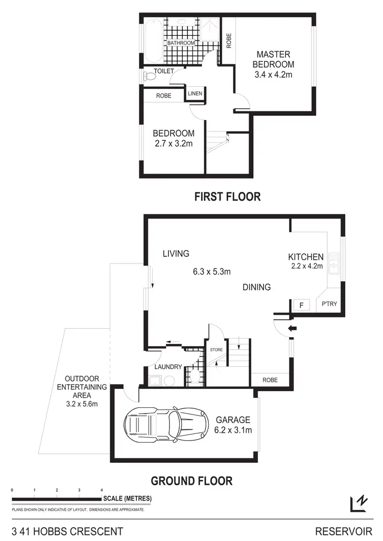 Floorplan of Homely townhouse listing, 3/41 Hobbs Crescent, Reservoir VIC 3073