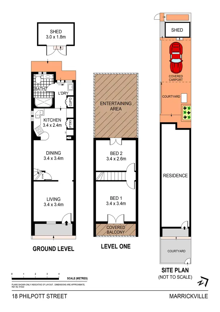 Floorplan of Homely terrace listing, 18 Philpott Street, Marrickville NSW 2204