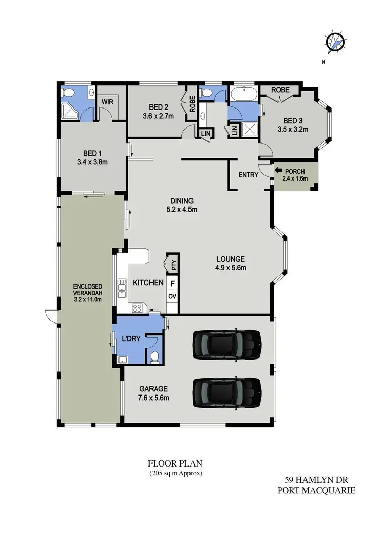 Floorplan of Homely house listing, 59 Hamlyn Drive, Port Macquarie NSW 2444
