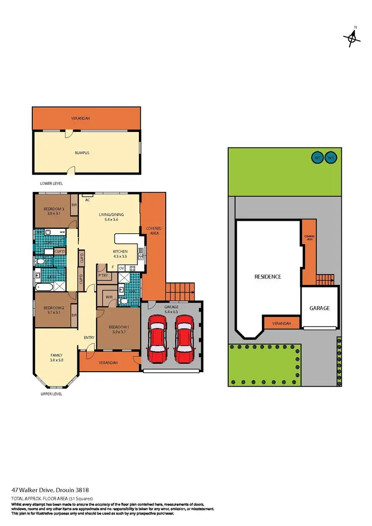 Floorplan of Homely house listing, 47 Walker Drive, Drouin VIC 3818