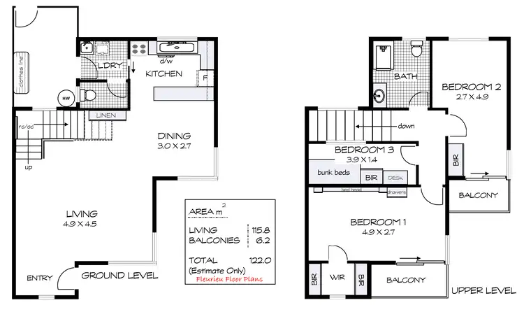Floorplan of Homely townhouse listing, 3/18 Merrilli Place, Port Elliot SA 5212