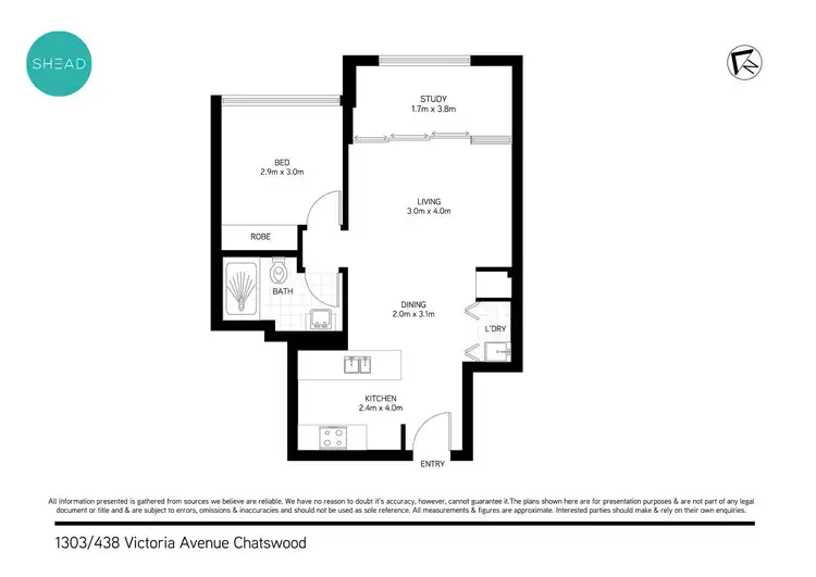 Floorplan of Homely apartment listing, 1303/438 Victoria Avenue, Chatswood NSW 2067