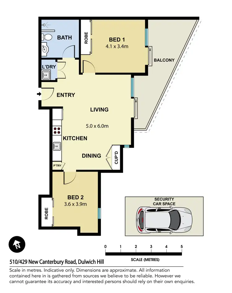 Floorplan of Homely apartment listing, Level 5/510/429-449 New Canterbury Road, Dulwich Hill NSW 2203