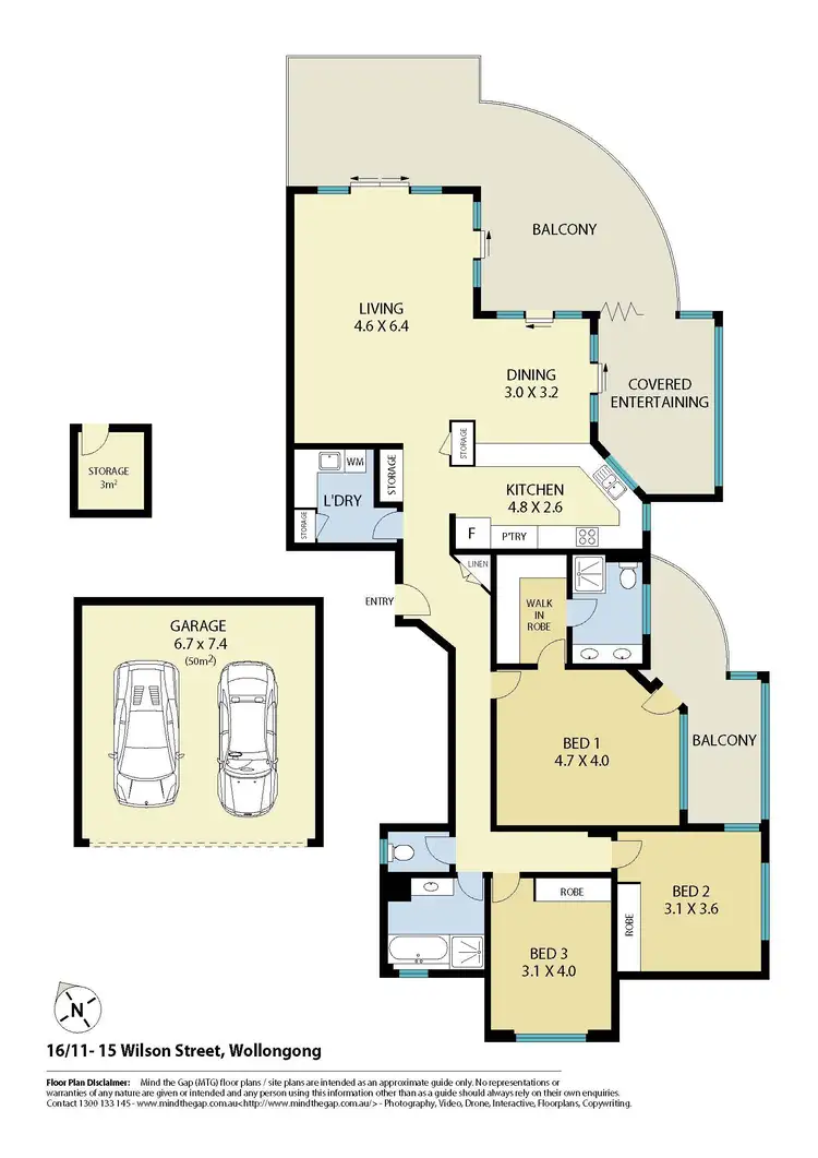 Floorplan of Homely apartment listing, 16/11-15 Wilson Street, Wollongong NSW 2500