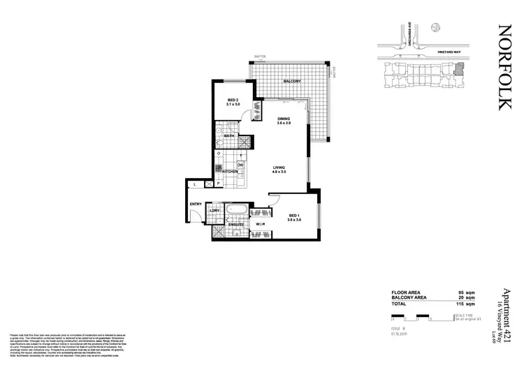 Floorplan of Homely apartment listing, 421/16 Vineyard Way, Breakfast Point NSW 2137