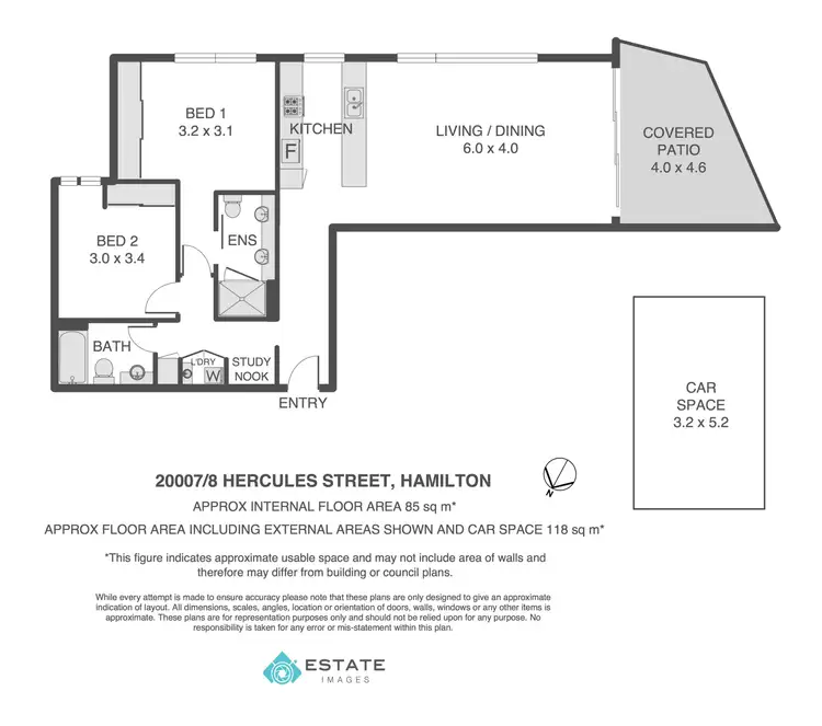 Floorplan of Homely unit listing, 20007/8 Hercules Street, Hamilton QLD 4007