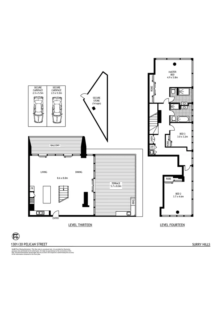 Floorplan of Homely apartment listing, 1301/20 Pelican Street, Surry Hills NSW 2010