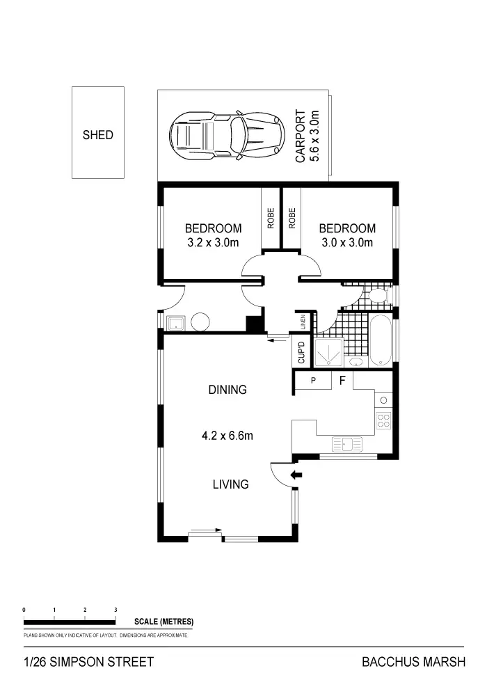 Floorplan of Homely unit listing, 1/26 Simpson Street, Bacchus Marsh VIC 3340